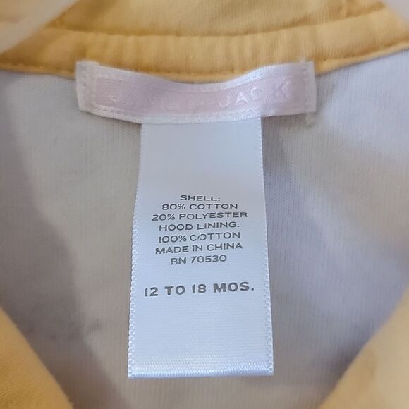 JANIE AND JACK YELLOW PINEAPPLE TERRYCLOTH HOODED SWIM COVER-UP, SIZE 12-18 MONT - Picture 2 of 4